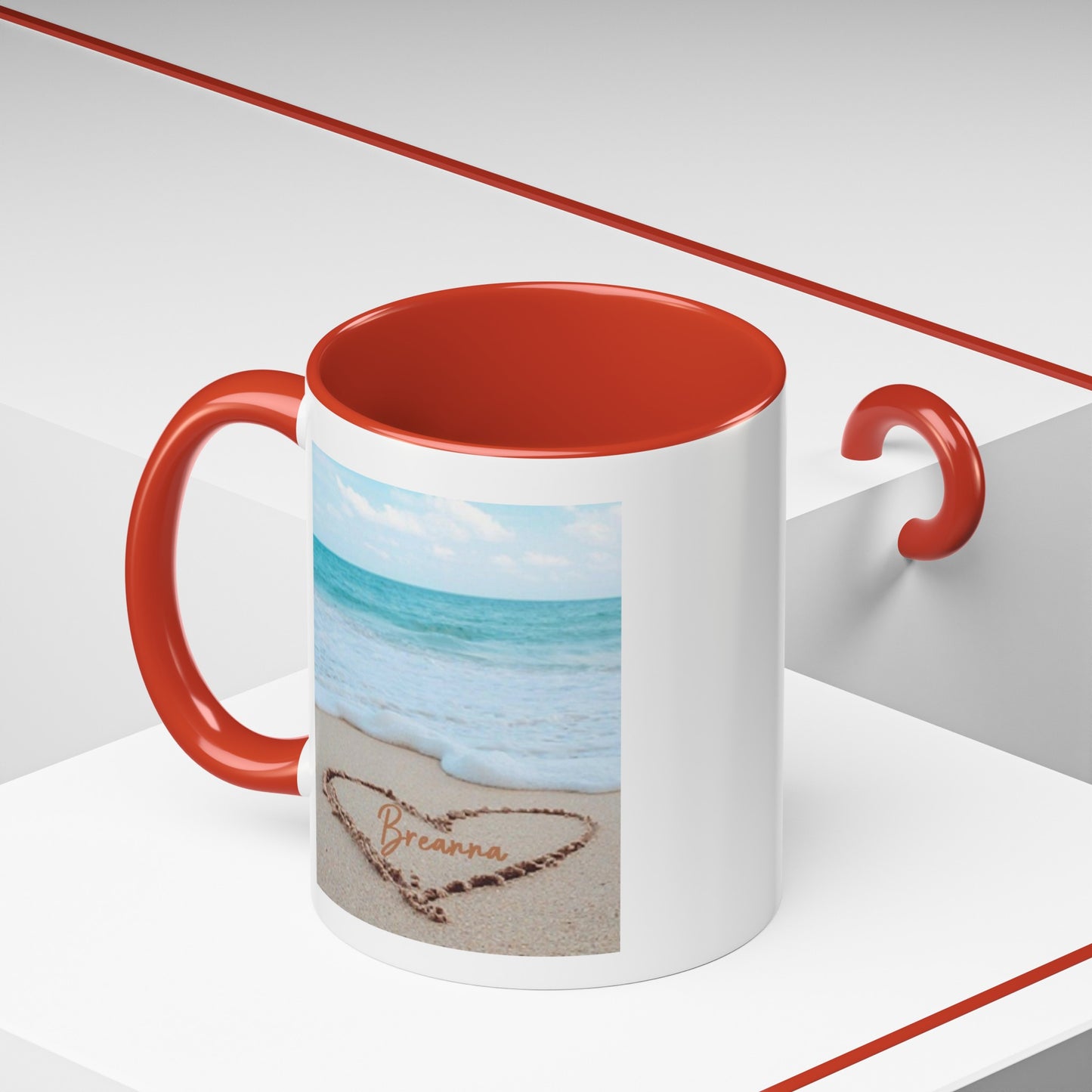 Custom Personalized Name in the sand coffee mug