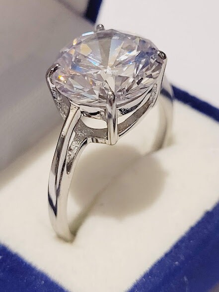 Clearance Sale 5.00 Ct Round cut Solitaire Engagement ring or Bridal Promise ring cz stainless steel Anniversary gift for Travel Jewelry