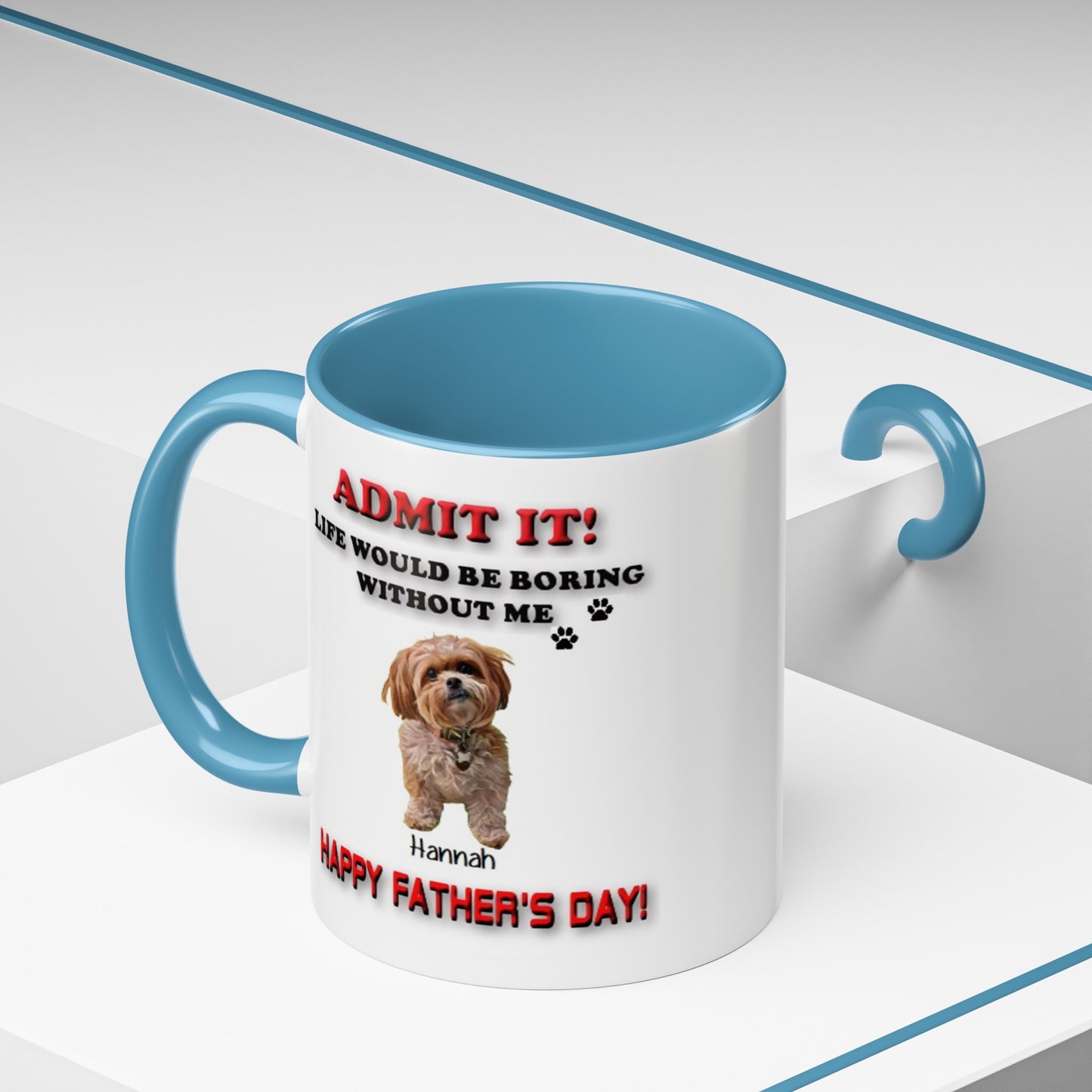 Custom Happy Fathers Day Pet lovers mug - 5 Colors - 11 oz and 15 oz