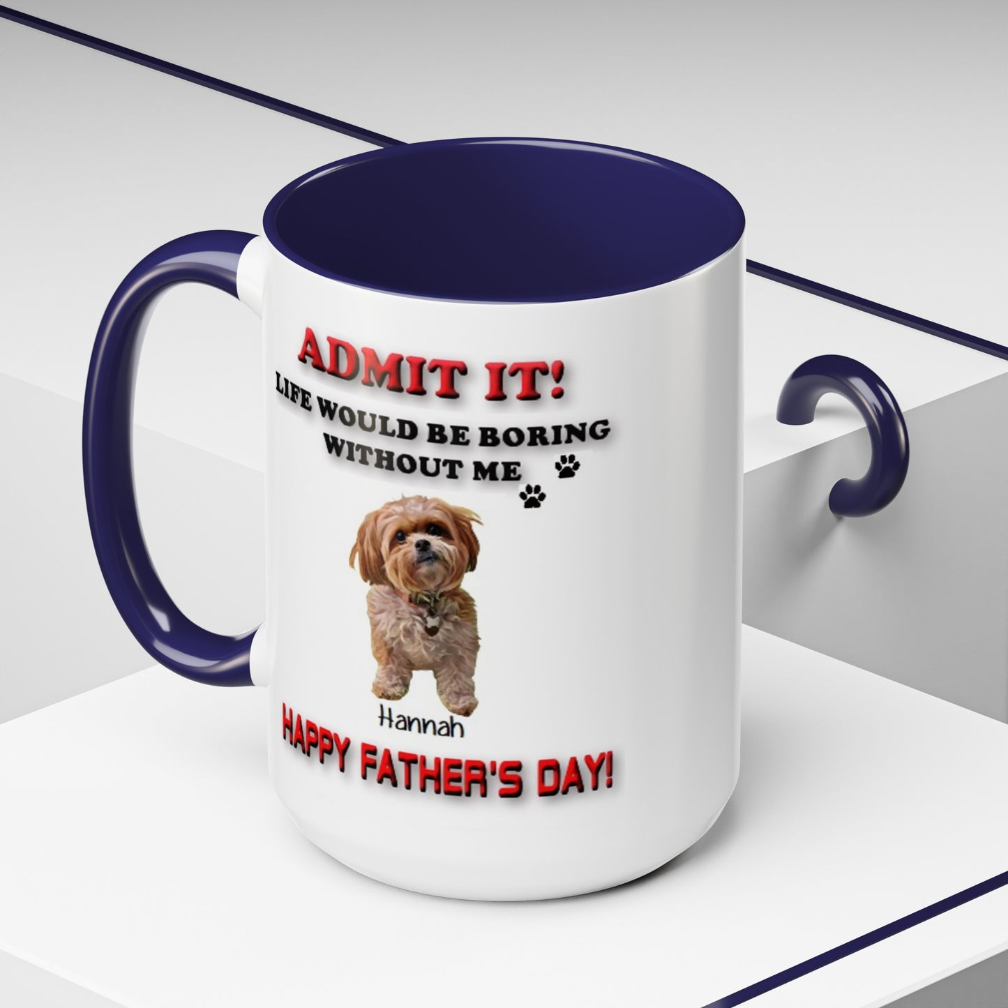 Custom Happy Fathers Day Pet lovers mug - 5 Colors - 11 oz and 15 oz