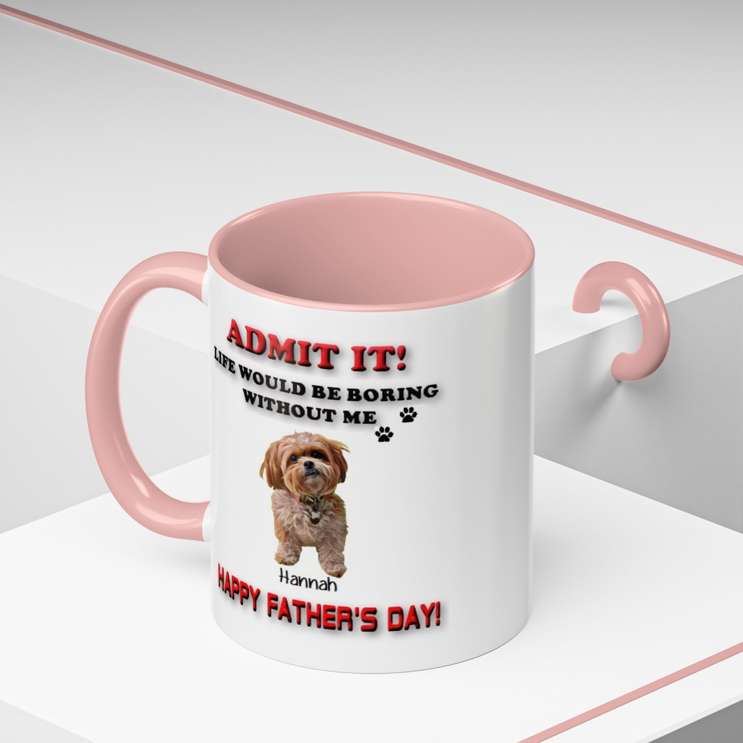 Custom Happy Fathers Day Pet lovers mug - 5 Colors - 11 oz and 15 oz