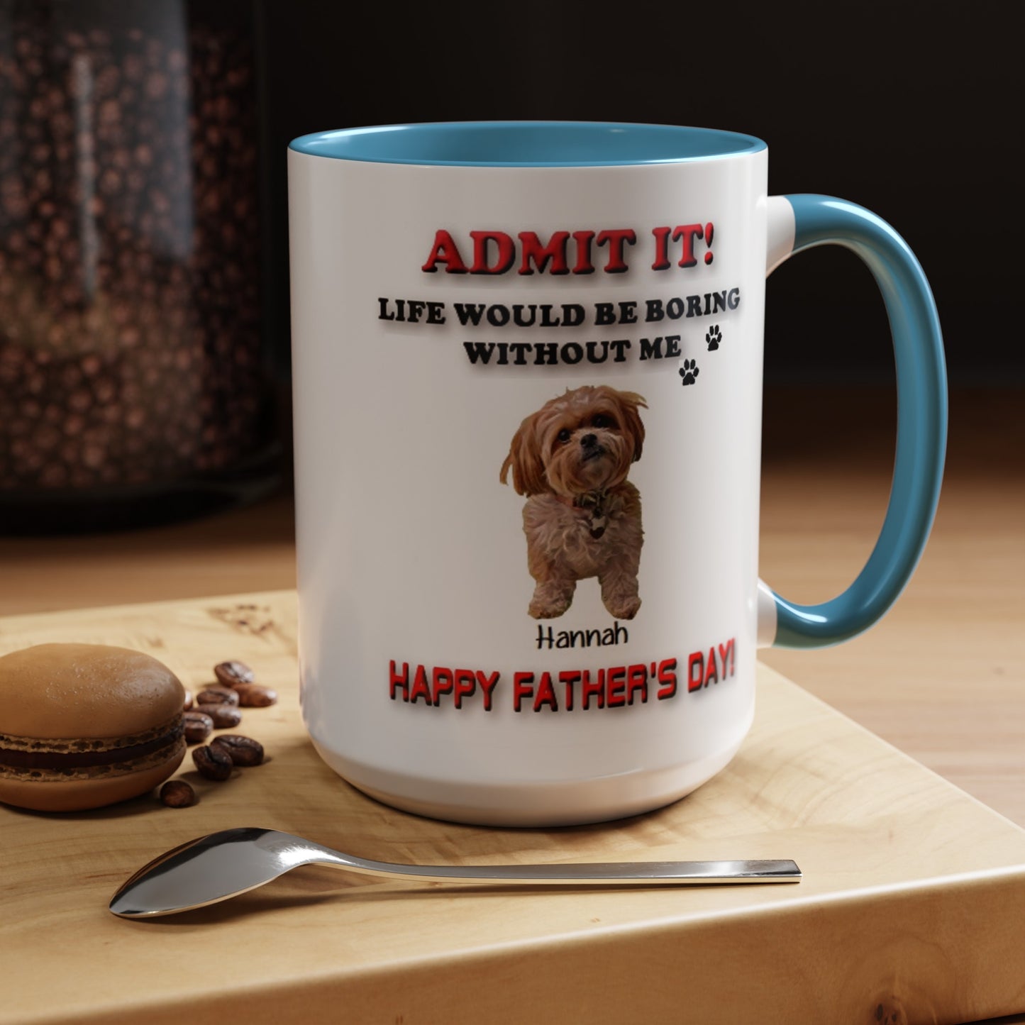 Custom Happy Fathers Day Pet lovers mug - 5 Colors - 11 oz and 15 oz