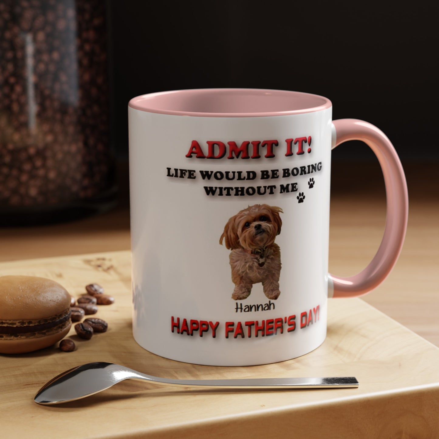 Custom Happy Fathers Day Pet lovers mug - 5 Colors - 11 oz and 15 oz