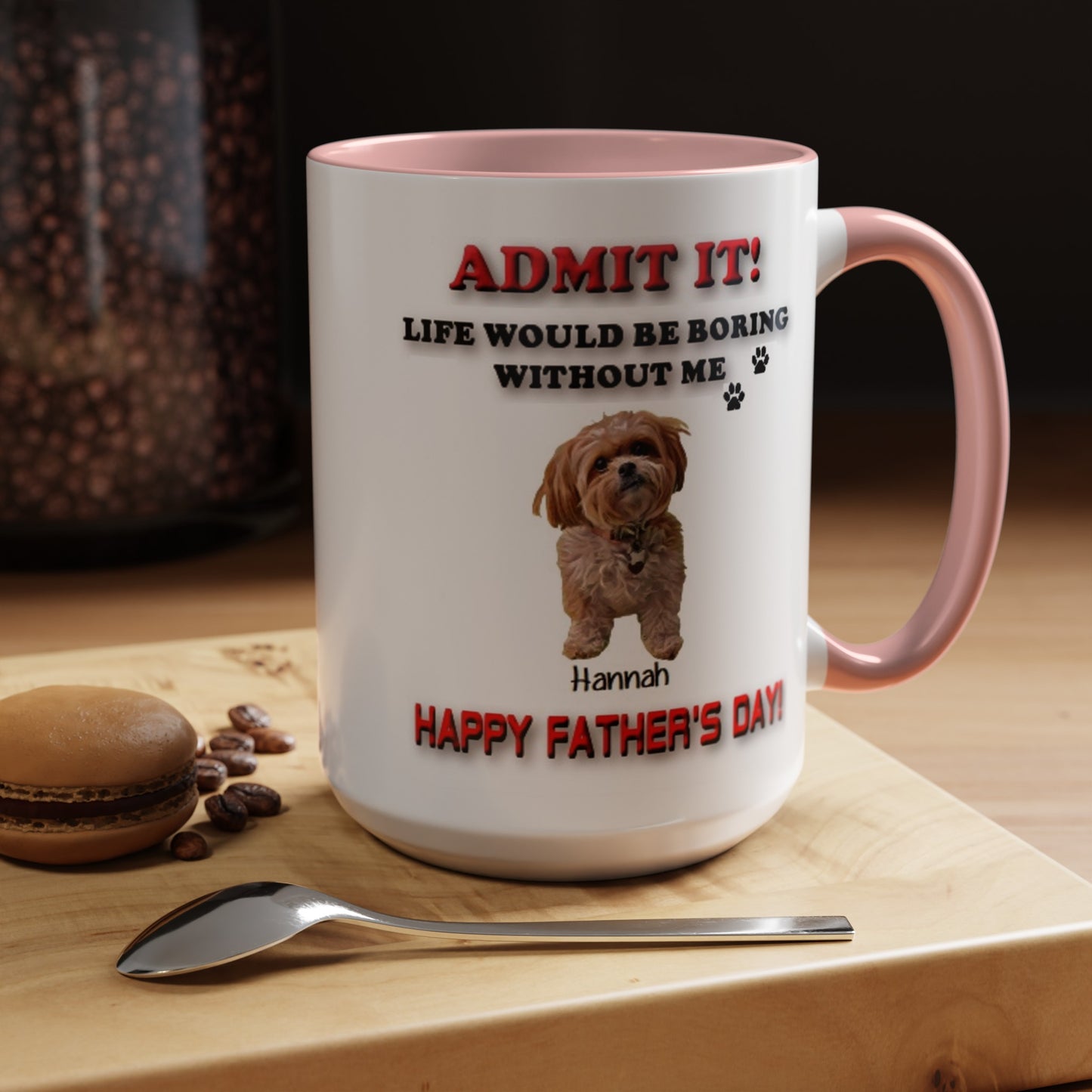 Custom Happy Fathers Day Pet lovers mug - 5 Colors - 11 oz and 15 oz