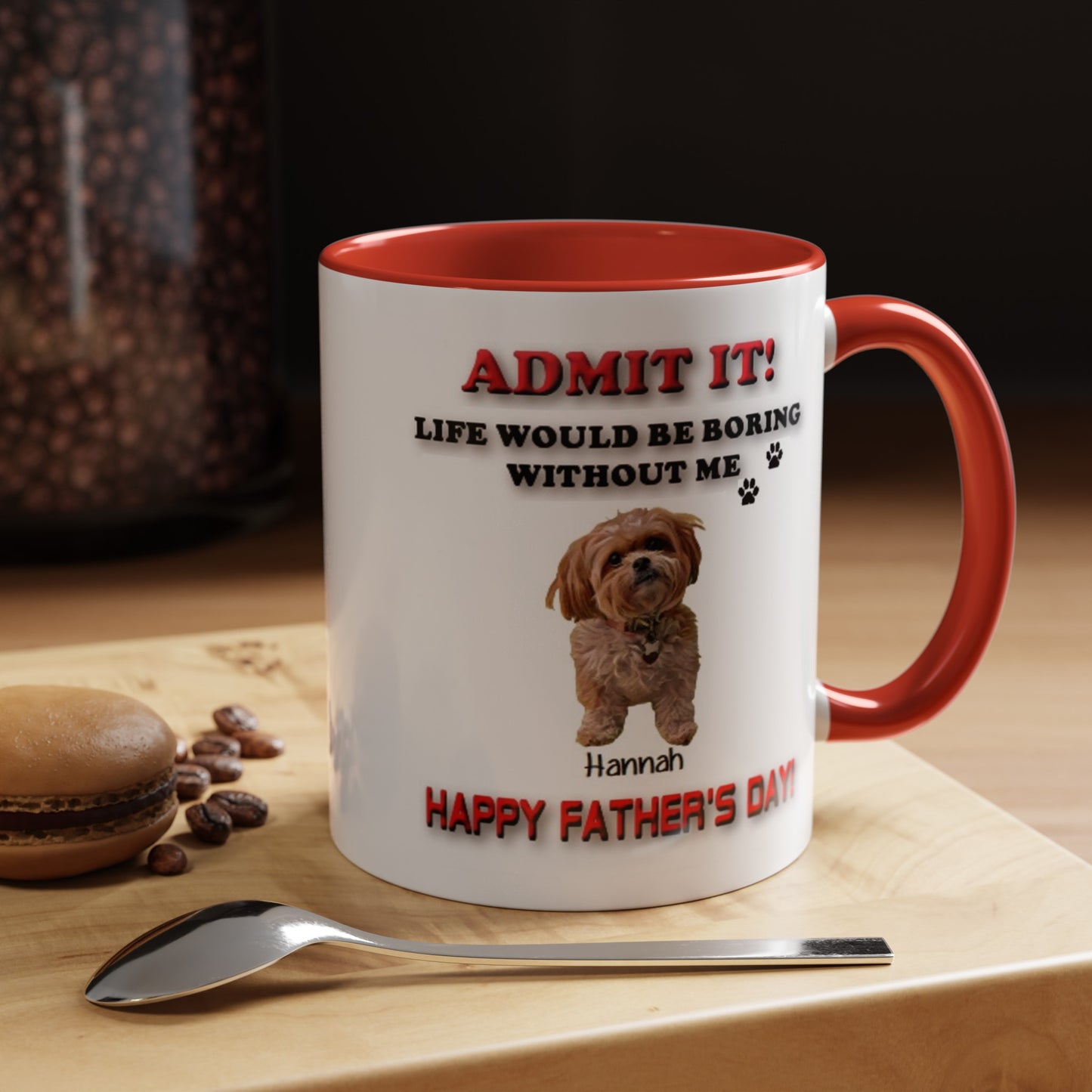 Custom Happy Fathers Day Pet lovers mug - 5 Colors - 11 oz and 15 oz