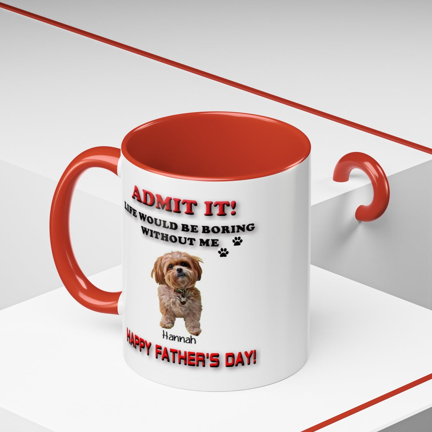 Custom Happy Fathers Day Pet lovers mug - 5 Colors - 11 oz and 15 oz