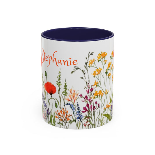 Custom Boho Colorful Wildflower Coffee mug Botanical Flower lover