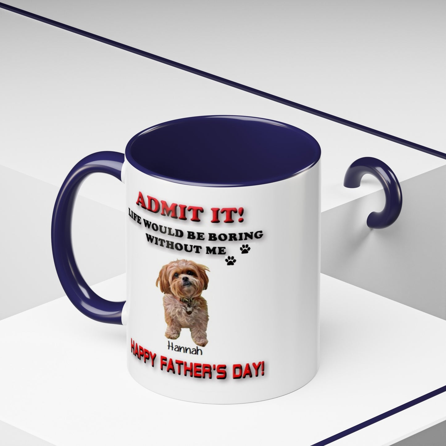 Custom Happy Fathers Day Pet lovers mug - 5 Colors - 11 oz and 15 oz