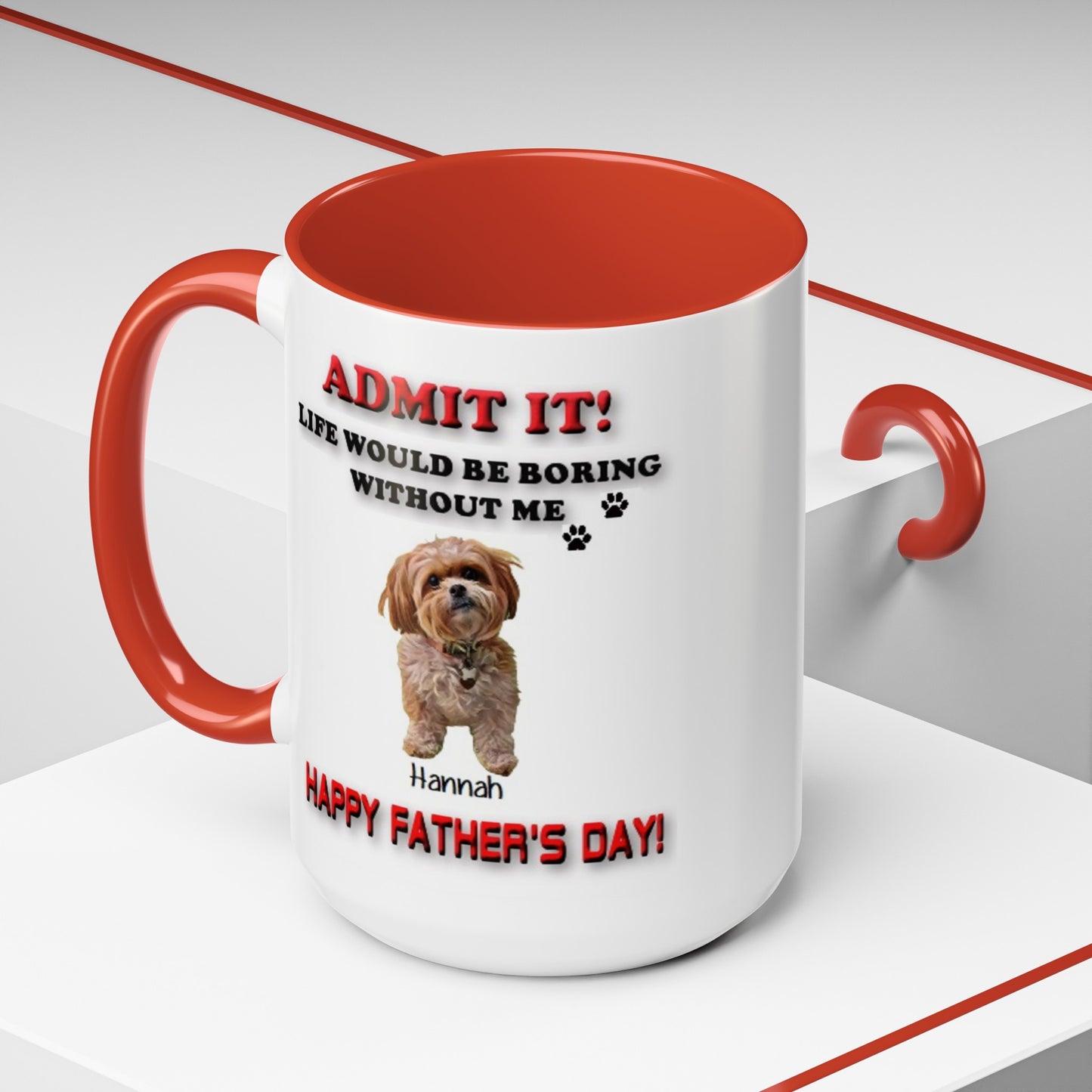 Custom Happy Fathers Day Pet lovers mug - 5 Colors - 11 oz and 15 oz