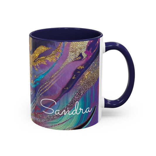 Watercolor Marble coffee mug wtih Custom Personalization