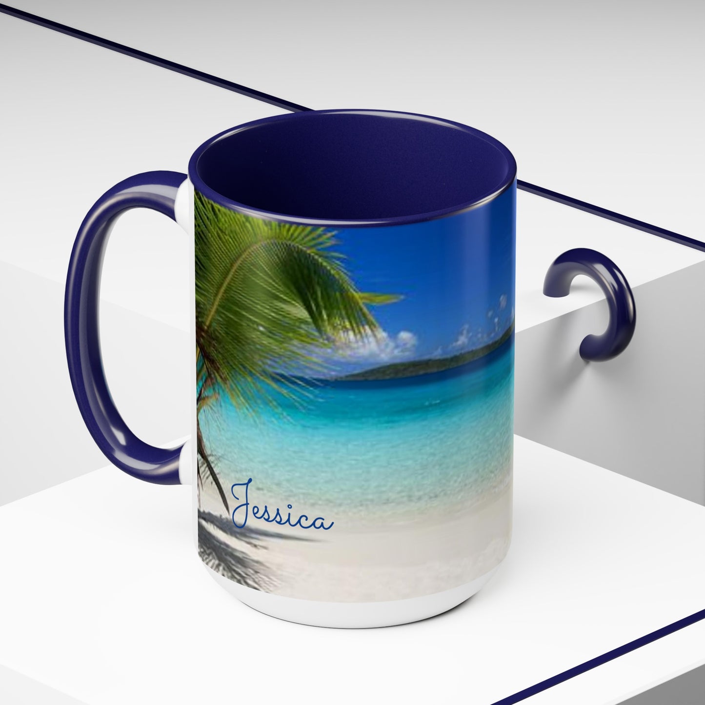 Beach Scene Custom Coffee Mug 15oz