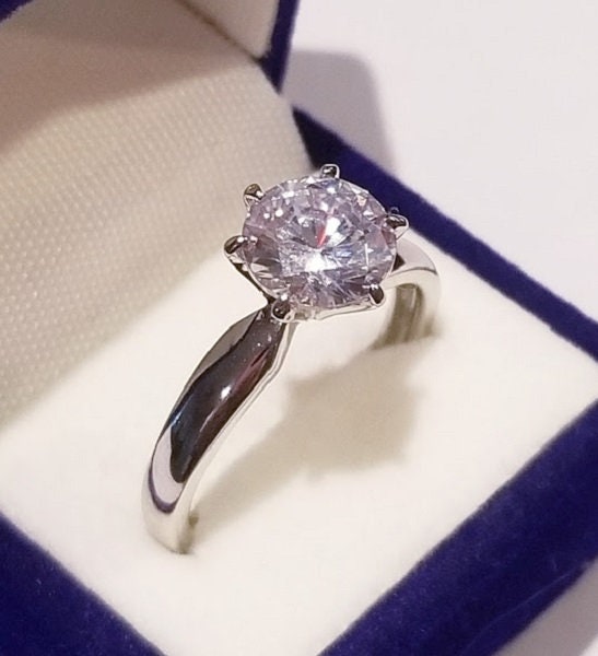 1.50 Ct Round Moissanite Engagement  Ring in 925 Sterling Silver