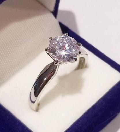 1.50 Ct Round Moissanite Engagement  Ring in 925 Sterling Silver