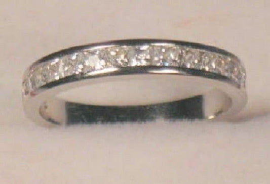 Princess cut, Wedding ring, Anniversary ring, ring guard, Stackable band, Half eternity Band, Bride Wedding Ring, travel ring, Pinkie ring